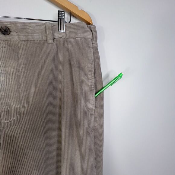 Brooks Brothers Hudson Men Flat Front Chino Corduroy Pants 36x32 Beige - Picture 5 of 12